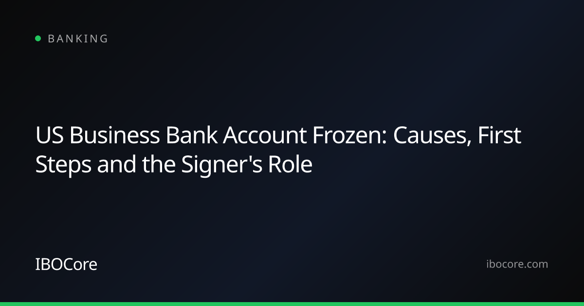 US Business Bank Account Frozen: Causes, First Steps and the Signer's Role