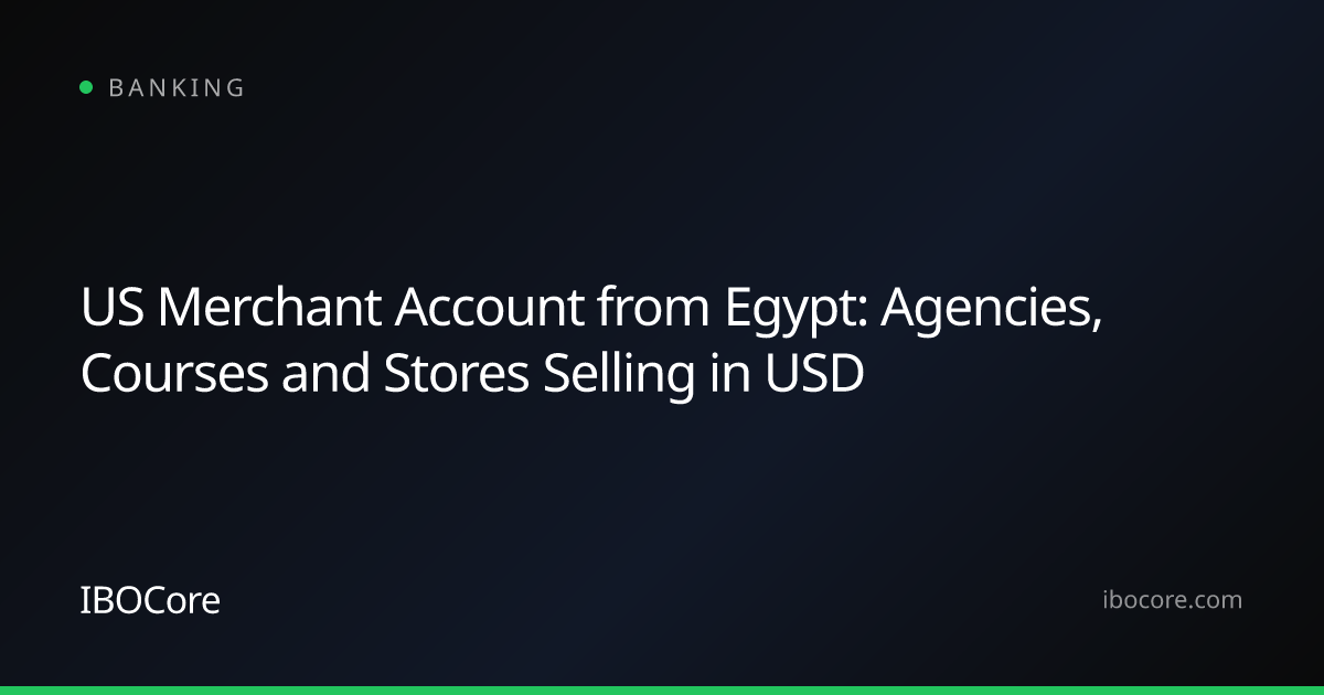 US Merchant Account from Egypt: Agencies, Courses and Stores Selling in USD