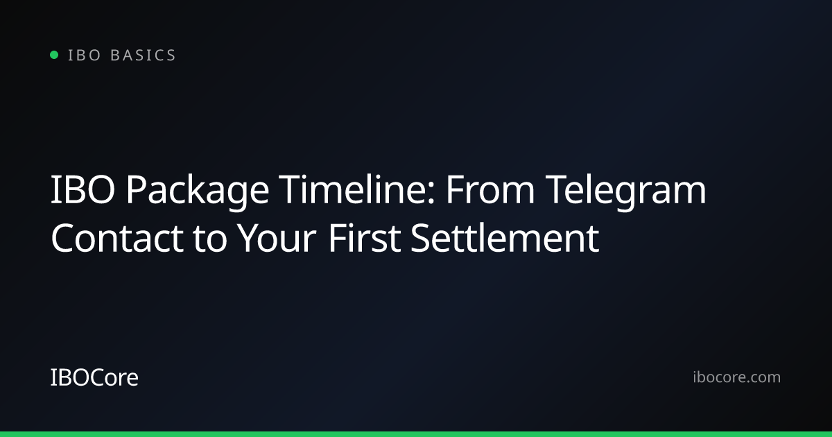 IBO Package Timeline: From Telegram Contact to Your First Settlement