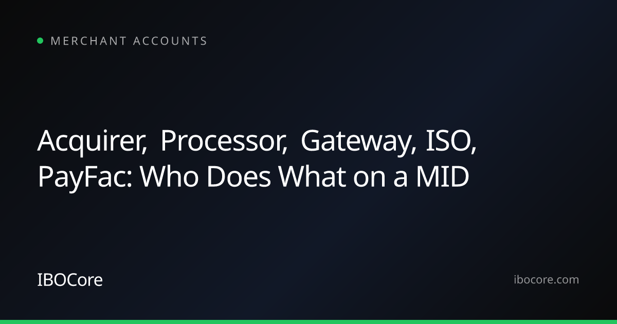 Acquirer, Processor, Gateway, ISO, PayFac: Who Does What on a MID