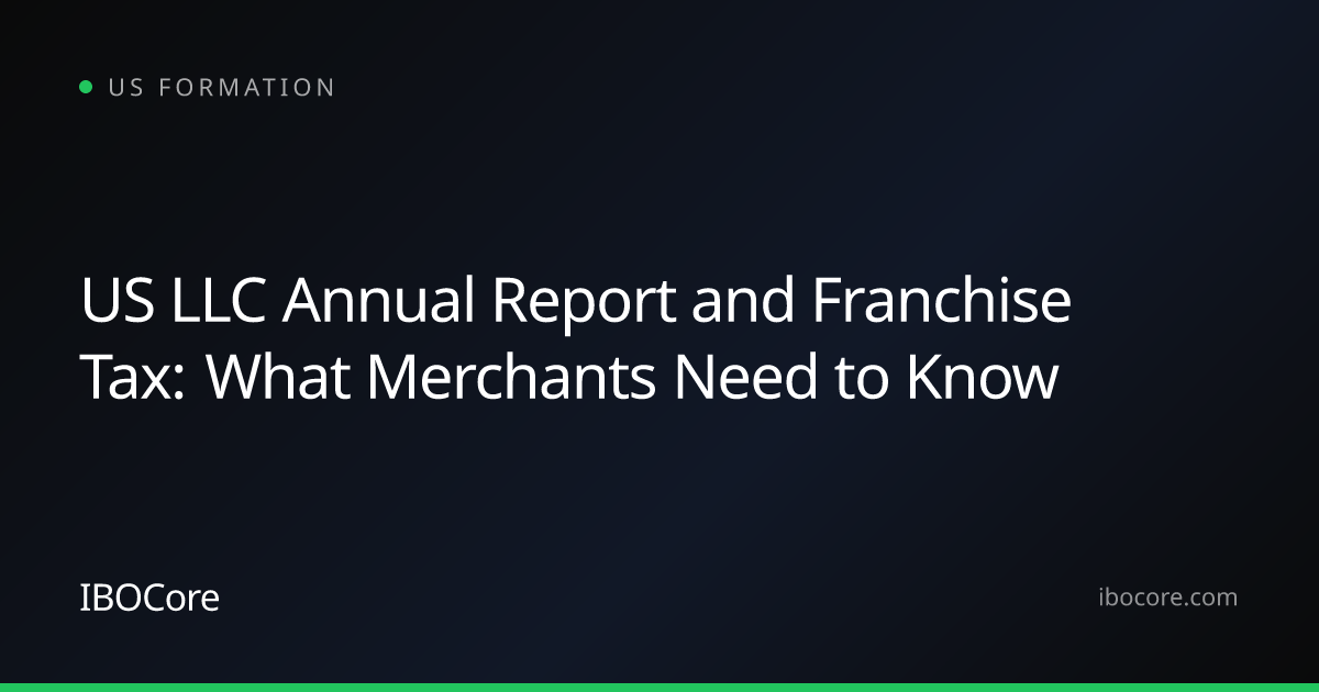 US LLC Annual Report and Franchise Tax: What Merchants Need to Know